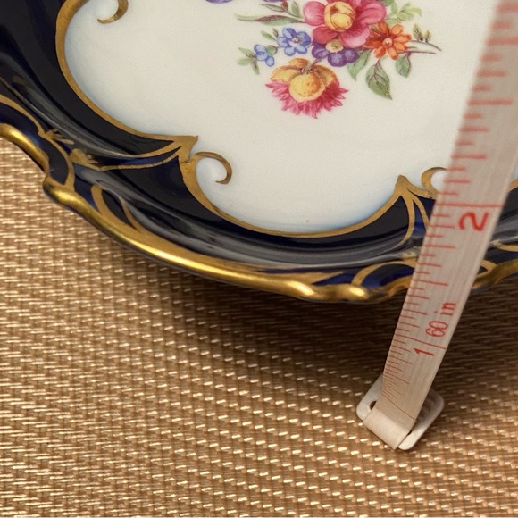 2 JLMENAU - ECHT KOBALT TRINKET dishes, one on pedestal. Beautiful. Vintage - Picture 5 of 7